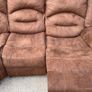 Brown Recliner L corner sofa/couch Image 4