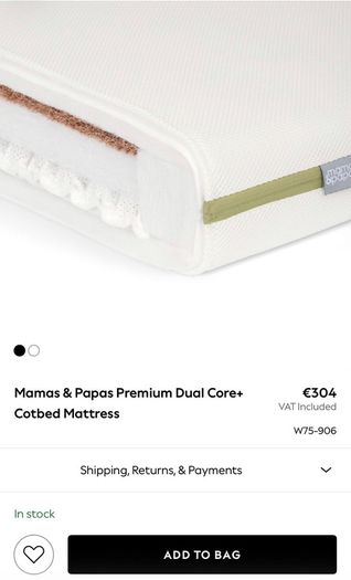 Babylo Sleigh Cot Bed with Mattress