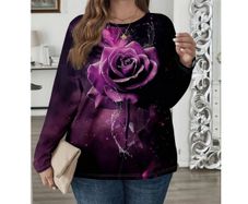 Lovely Purple Rose Blouse size 20