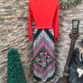 Vintage Red floral maxi 1970s Shirt Dress, hippie boho Retro, button & zip fastening Size Small maybe Medium( check measurements) Postage included Image 7