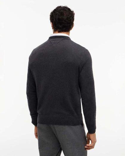 Tommy Hilfigerr Pima Cotton Cashmere Crew Neck Jumper - Charcoal Grey - XL - Brand New