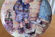 Leonard Collection Decorative Plate: "In Trouble Again" by Christine Haworth