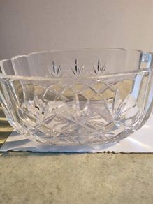 Vintge Bohemin Crystal Ovel Bowl.