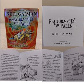Fortunately, the milk... by Neil Gaiman HARDBACK BOOK