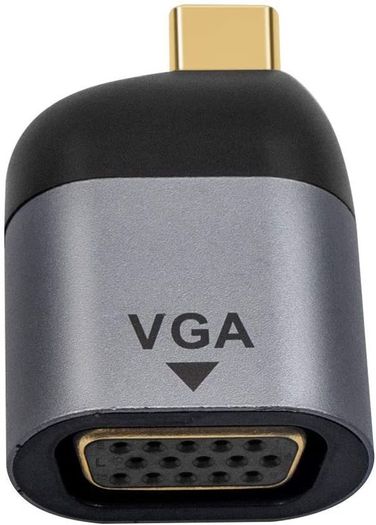 USB-C Thunderbolt 3 (Male) to VGA/WQXGA (Female) (2K/QHD/Full HD) [2560x1440@60Hz] Gold-Plated/Aluminum-Alloy Adapter (Brand New/Warranty)