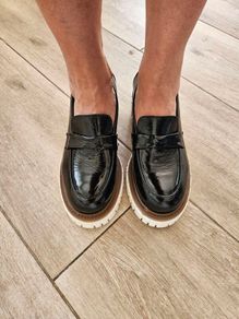 chunky sole loafers