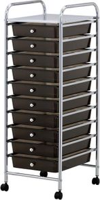 Home Storage Trolley On Wheels With 10 Drawer Storage Unit For Salon Beauty Make Up Home Office Organizer