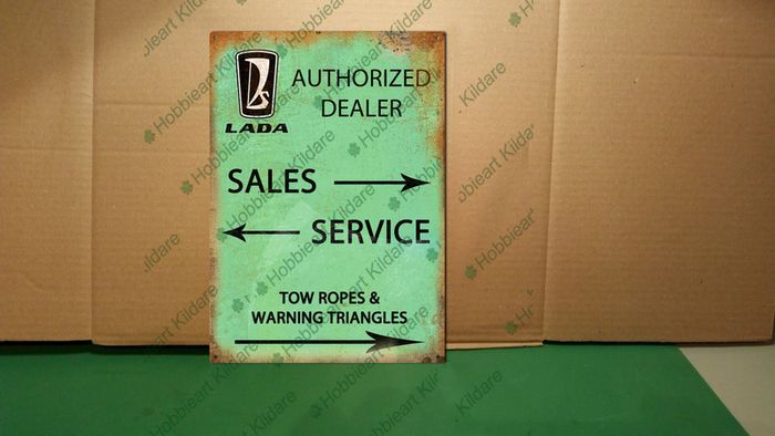 Lada Sales and Service sign funny novelty tin sign