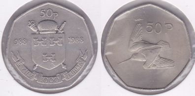 Ireland Decimal 50p x2 Commemorative & Ordinary