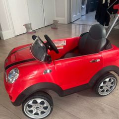 Mini Cooper Play Push Car Ride-On with Parental Handle - Red