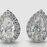 Certified Moissanite Teardrop Earrings  1.0ct Each Image 3