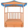 Kids Playhouse with Sandbox Fir Wood Blue UV50 Image 3