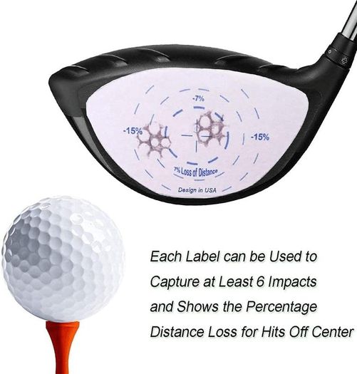 Golf Club Impact Tape Labels for Oversized Woods Ball Hitting Recorder 200 Pcs, Club Face Stickers Training Aids for Golfer Swing Practice