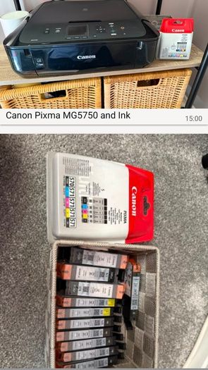 Canon Pixma MG5750 Printer and Ink