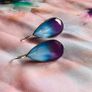 Two colour tourmaline drop silver earrings Image 2