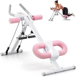 Ab Machine, Abs Workout Equipment, Adjustable Ab Trainer Machine for Abs Workout at Home Gym, Foldable, Knee Protection