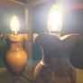 mid century wooden lamps x2 Image 3