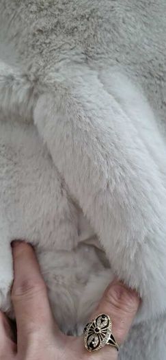 Diane Von Furstenberg White Faux Fur Coat - Sz 12-16UK - Rrp 690 - BNWT