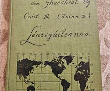 Vintage Irish Language School textbook titled Geograif don Ghaedheal og cuid 11.