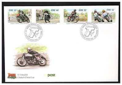 1996 Ireland Isle of Man Tourist Trophy Motorcycle Races Irish Winners Commemorative Stamps on An Post First Day Cover (FDC)
