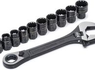 main image for ad 11 Piece 3-in-1 X6 Pass-Thru Adjustable Wrench/Spanner, Pipe Wrench and Pass-Thru Ratchet with Universal Sockets