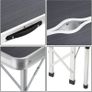 3-piece Aluminium Camping Table Set Folding 2 Benches Carry Handle Garden Foldable, grey Image 5