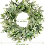 Wreath for Front Door, 50 cm/20 inch Spring Summer Green Wreath, Lifelike Artificial Small Door Wreath Decoration for Farmh Image 2