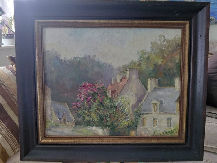 antique Beautiful French oil on canvas 45 x 52cm