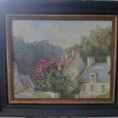 antique Beautiful French oil on canvas 45 x 52cm