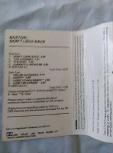 Don't Look Back Cassette Album Boston