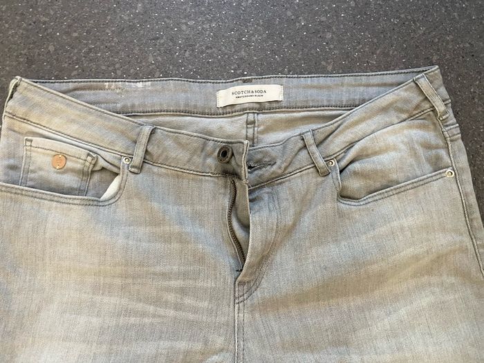 Scotch & Soda Jeans Mens 32x32 Light Gray Skim Skinny Slim Fit Stretch Denim