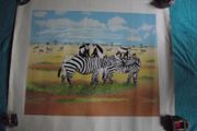 E.B. Watts - Ltd. Edition Print - 39/200 - Zebras and Colobus Monkeys - 20th Century