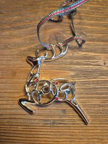 Vintage Newbridge Silverware Reindeer Christmas Ornament, Stamped, No Box