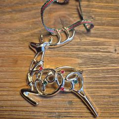Vintage Newbridge Silverware Reindeer Christmas Ornament, Stamped, No Box