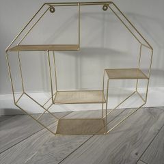 Gold Geometric Wall Shelf
