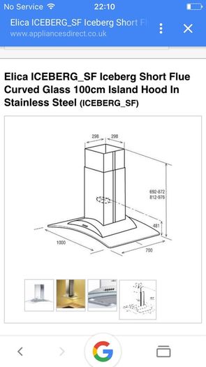 Elica island Iceberg extractor hood - model 381 XS