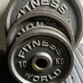 130kg Vintage Deep Dish World Fitness olympic weight plates Image 6