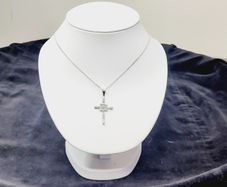 925 Sterling Silver Snowflake Cross Pendant Necklace with Gift Box