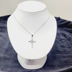 925 Sterling Silver Snowflake Cross Pendant Necklace with Gift Box