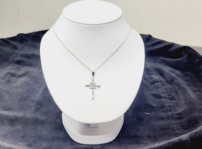 925 Sterling Silver Snowflake Cross Pendant Necklace with Gift Box