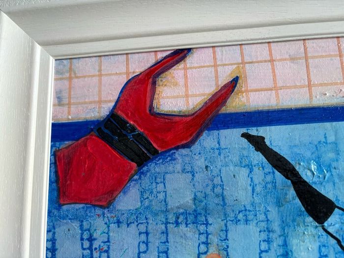 Original Art Swim Art Swimmer Pool Abstract Art Contemporary Irish Art