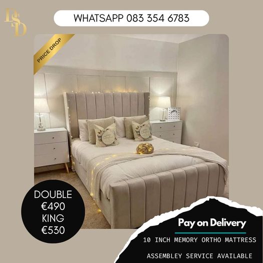 Double Bed Fabric Cream