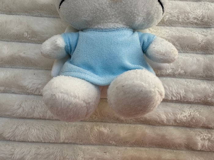 Hello Kitty Beanie TY Sanrio Blue Dress Pink Flower Angel Plush 2009 Used Dirty Please look at the pictures