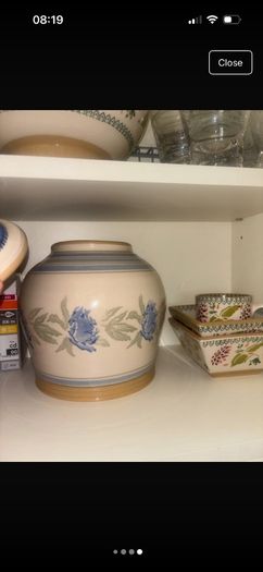 Nicholas Mosse Blue Peony Cookie Jar