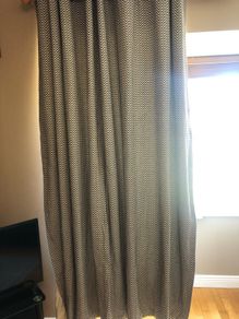 Black, white and grey Chevron curtains