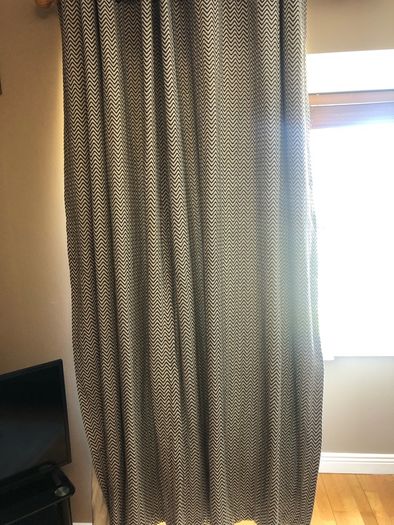 Black, white and grey Chevron curtains