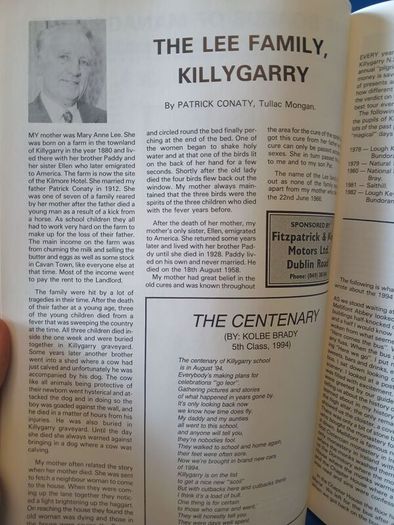 Killygarry School, Cavan local history