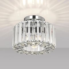 Crystal Ceiling Light - Easric Modern Ceiling Lights Living Room LED Ceiling Lighting Industrial Chandeliers Ceiling Lights for Bedroom Hallway Kitchen Bathroom,Chrome