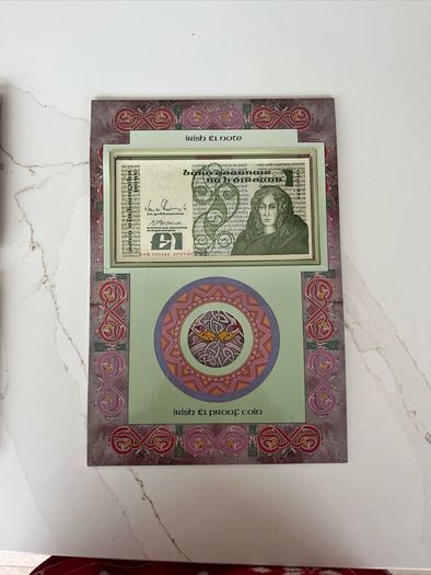 The Irish 1 euro  Note and Proof Coin Set  Collectible Presentation Pack