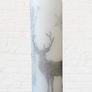Winter christmas decorative white candle with grey deer reindeer Xmas table home decor Xmas eve gift advent scandinavian style tree wood star Image 2